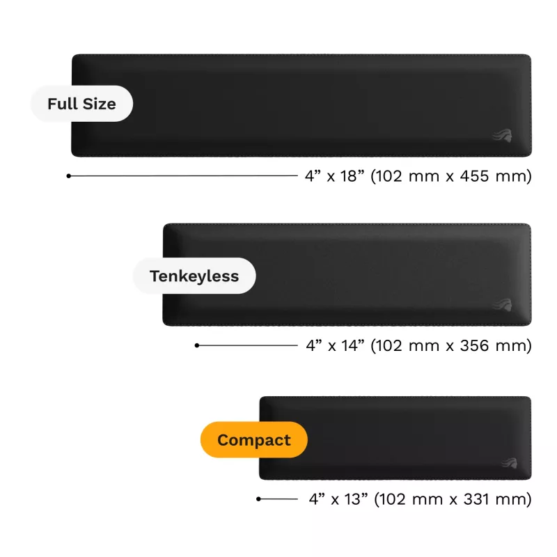 Apoio de pulso GLORIOUS Compact Fabric preto para teclados 65–75% GLO-KB-ACC-WR-CLTH-65-75-BLK