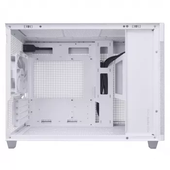 Caixa de PC ASUS Prime AP201 MicroATX Mini Tower branco — suporta microATX, GPU até 338 mm, 3×3,5 polegadas + 1×2,5 polegadas unidades, USB-A 3.2 Gen1×2, USB-C 3.2 Gen2×1
