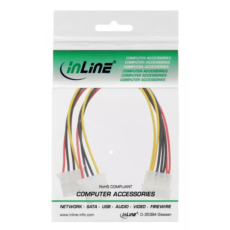 Cabo de alimentação interno em Y InLine 1x 5,25 polegadas Molex / 2x 5,25 polegadas Molex 0,20 m