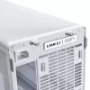 Caixa de PC Lian Li A3-mATX Micro Tower branca com detalhes em madeira — suporte para Micro-ATX/Mini-ITX, fontes de alimentação ATX/SFX/SFX‑L
