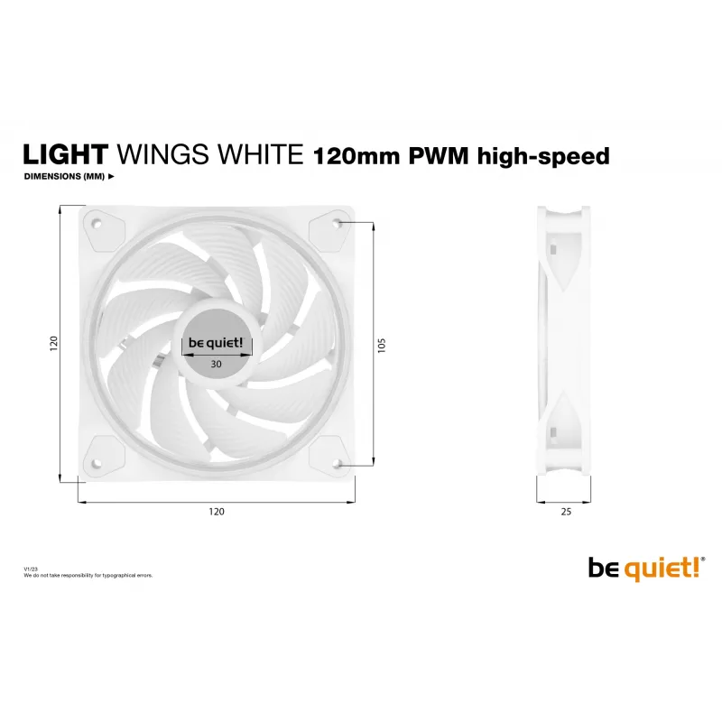 be quiet Light Wings White | 120mm PWM-High-Speed Triple-Pack ventoinha para caixa de computador 12 cm 3 unidades