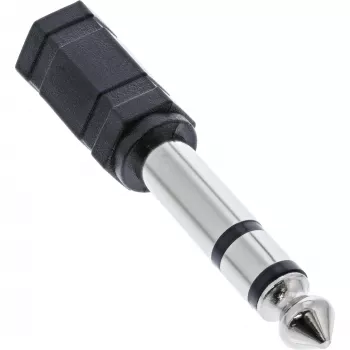 Adaptador de áudio InLine 6,3 mm macho / 3,5 mm fêmea estéreo, conector fêmea jack 3,5 mm, 3,5 mm F, preto