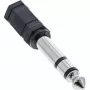 Adaptador de áudio InLine 6,3 mm macho / 3,5 mm fêmea estéreo, conector fêmea jack 3,5 mm, 3,5 mm F, preto