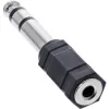Adaptador de áudio InLine 6,3 mm macho / 3,5 mm fêmea estéreo, conector fêmea jack 3,5 mm, 3,5 mm F, preto