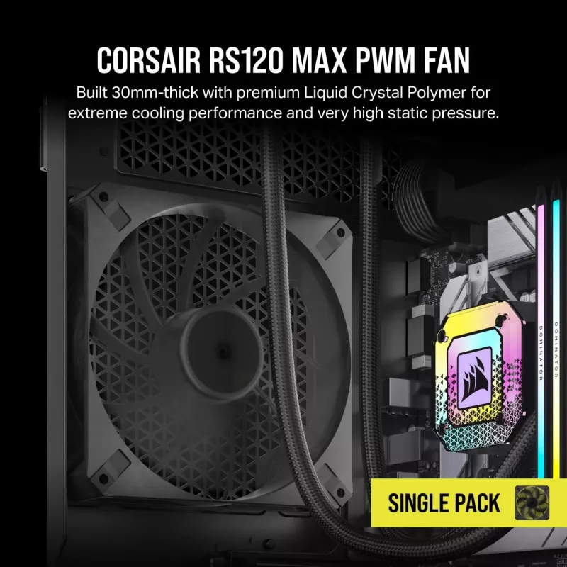 Ventoinha Corsair RS120 MAX 12 cm preta 2000 U/min 4,2 mmH2O