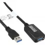 Cabo repetidor ativo USB3.2 Gen.1 InLine Type-A macho / fêmea, preto, 5m