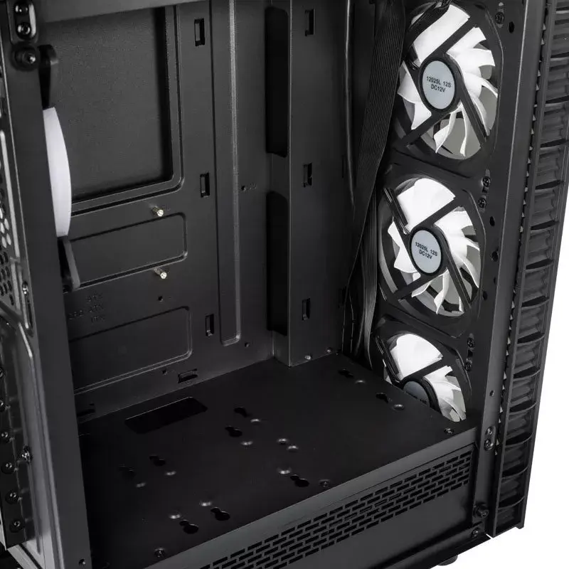 Caixa de PC Midi Tower Kolink Observatory Lite — preto, vidro temperado, ATX/Micro-ITX, 3x120mm frente, 1x120mm traseira, 190×400×440 mm