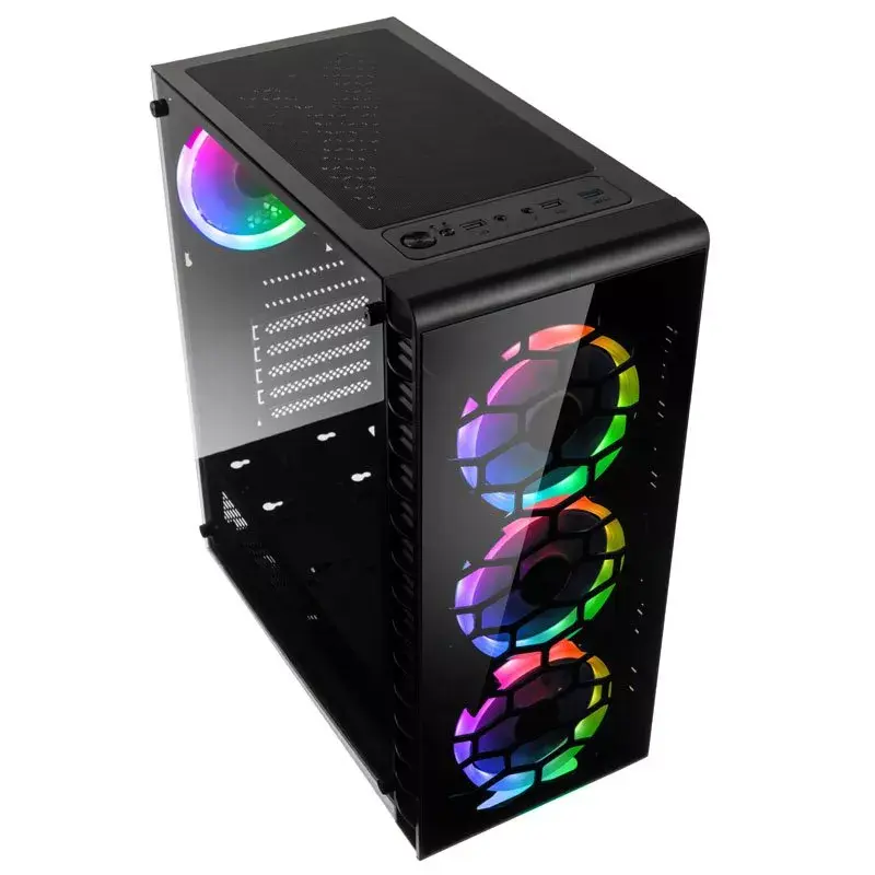 Caixa de PC Midi Tower Kolink Observatory Lite — preto, vidro temperado, ATX/Micro-ITX, 3x120mm frente, 1x120mm traseira, 190×400×440 mm