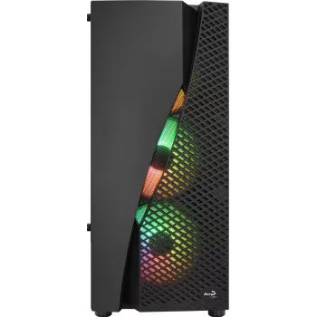Caixa de PC Aerocool WAVEBKV3 ATX em vidro temperado com 4 ventoinhas RGB preto