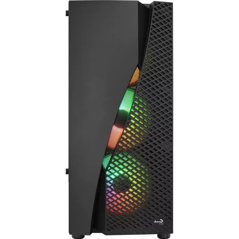 Caixa de PC Aerocool WAVEBKV3 ATX em vidro temperado com 4 ventoinhas RGB preto