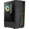 Caixa de PC Aerocool WAVEBKV3 ATX em vidro temperado com 4 ventoinhas RGB preto