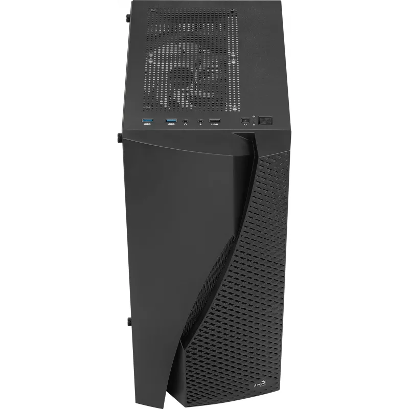 Caixa de PC Aerocool WAVEBKV3 ATX em vidro temperado com 4 ventoinhas RGB preto