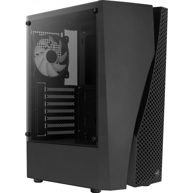 Caixa de PC Aerocool WAVEBKV3 ATX em vidro temperado com 4 ventoinhas RGB preto