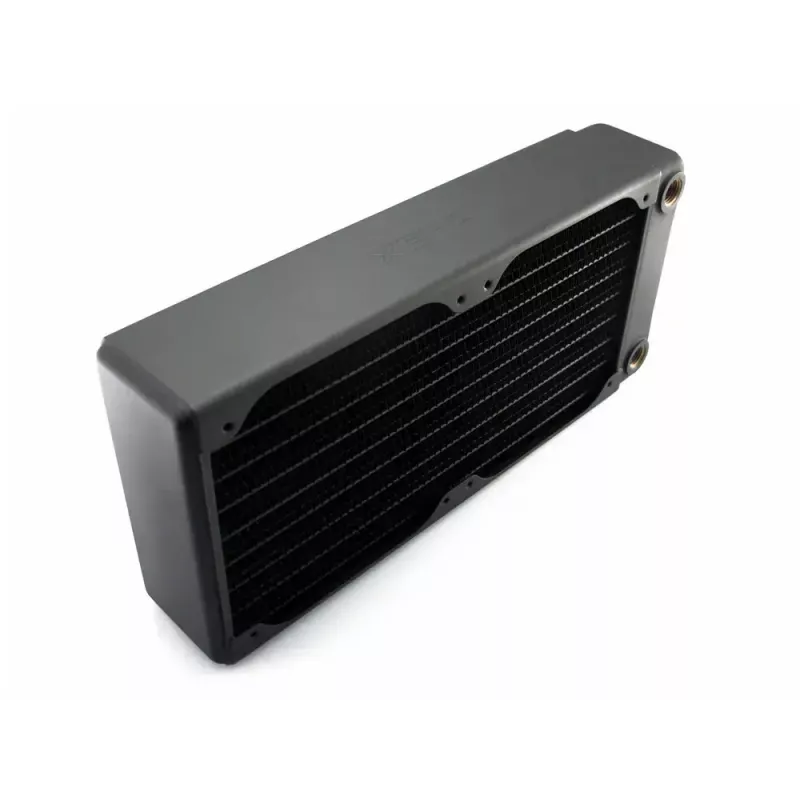 Radiador de refrigeração líquida EXTREME XSPC RX240 Dual Fan Radiator V3, latão/cobre, 240 mm, 2 ventoinhas, preto