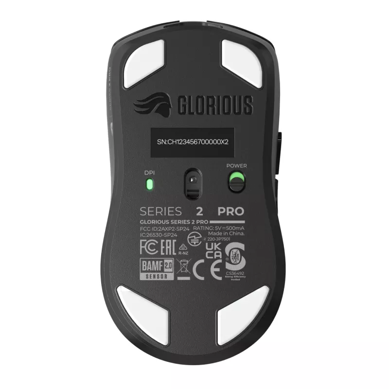 Rato gaming sem fios GLORIOUS Series 2 PRO (para destros) – 26.000 DPI, RF Wireless + USB‑C, 4K/8K Hz, 6 botões, preto