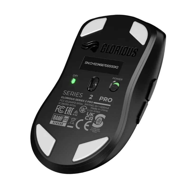 Rato gaming sem fios GLORIOUS Series 2 PRO (para destros) – 26.000 DPI, RF Wireless + USB‑C, 4K/8K Hz, 6 botões, preto