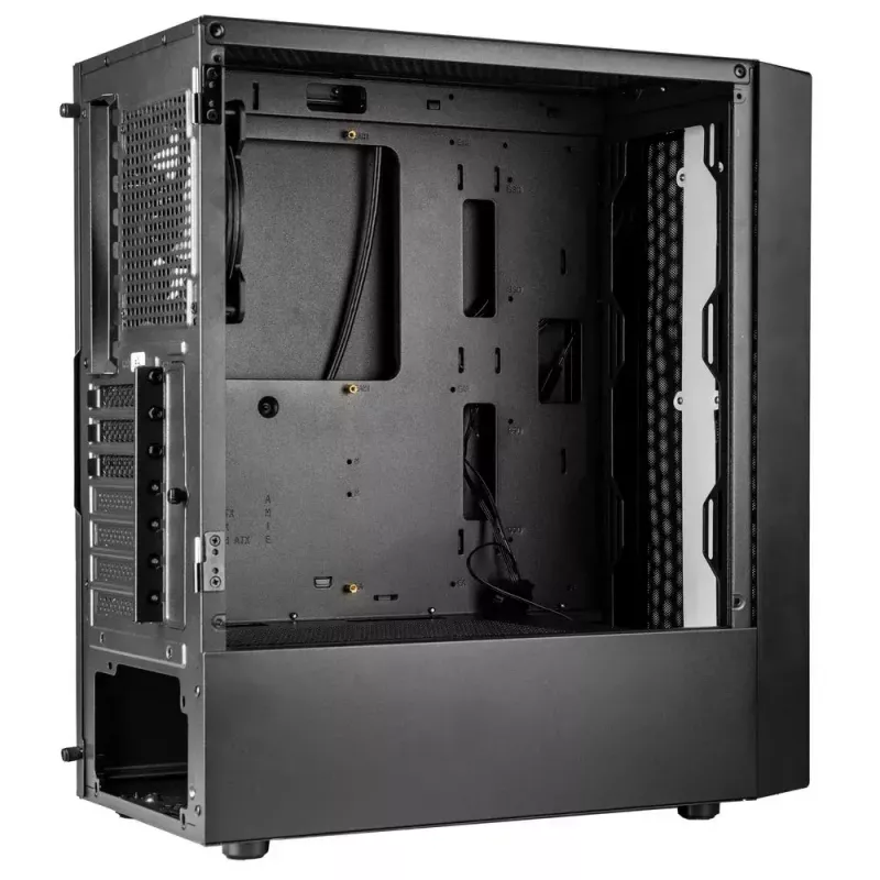 Caixa de PC Kolink Inspire K12 ARGB Midi Tower – preto com lateral transparente, suporta ATX/Micro ATX/ITX, 2x 3,5 polegadas + 2x 2,5 polegadas baías