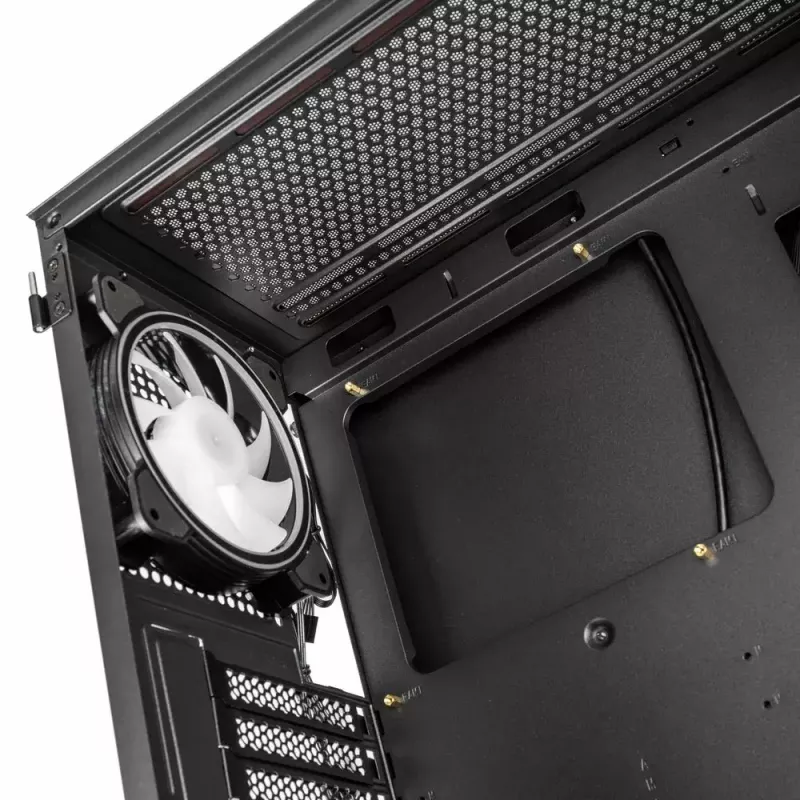 Caixa de PC Kolink Inspire K12 ARGB Midi Tower – preto com lateral transparente, suporta ATX/Micro ATX/ITX, 2x 3,5 polegadas + 2x 2,5 polegadas baías