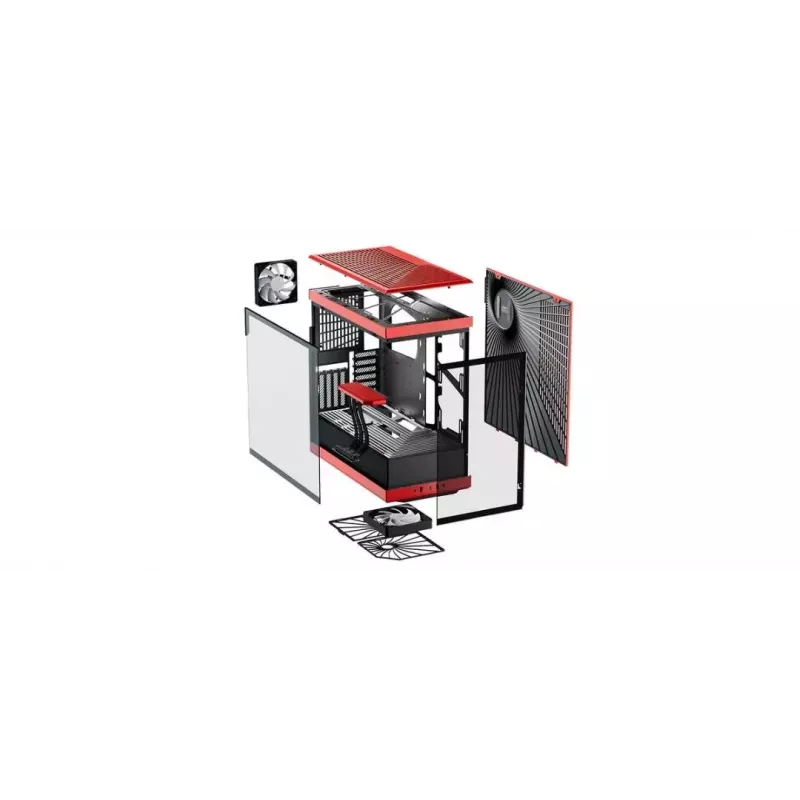 Caixa de PC HYTE Y40 Midi Tower preto, vermelho