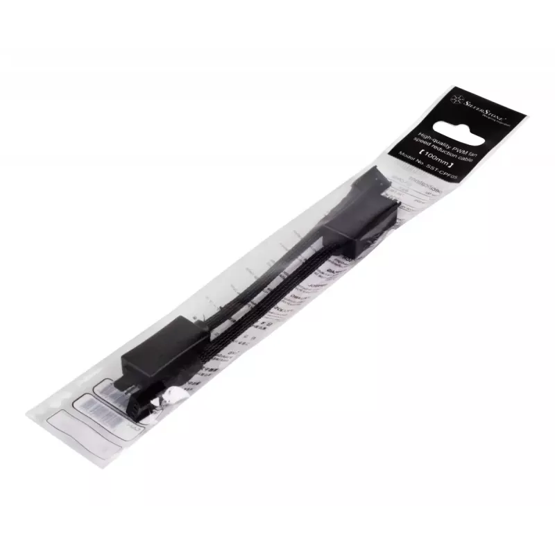 SilverStone SST-CPF05 cabo redutor de velocidade de ventoinha PWM, 10 cm, pack de 2, preto