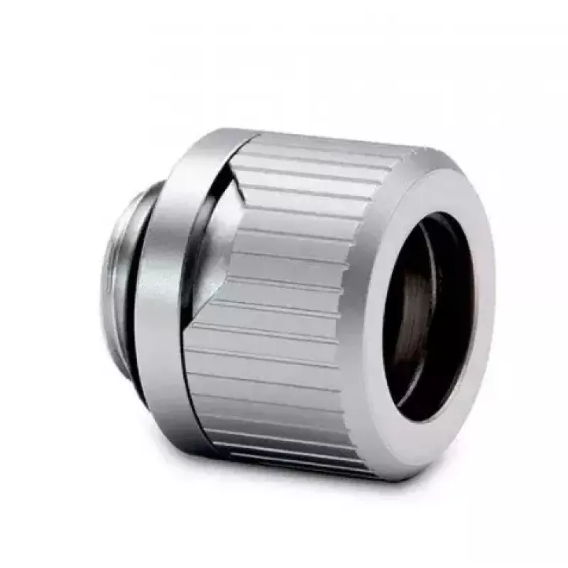 EKWB HDC 12 fitting — latão, acabamento titânio, altura 15 mm, diâmetro 20 mm, Ø tubo 12 mm