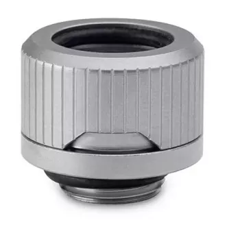 EKWB HDC 12 fitting — latão, acabamento titânio, altura 15 mm, diâmetro 20 mm, Ø tubo 12 mm