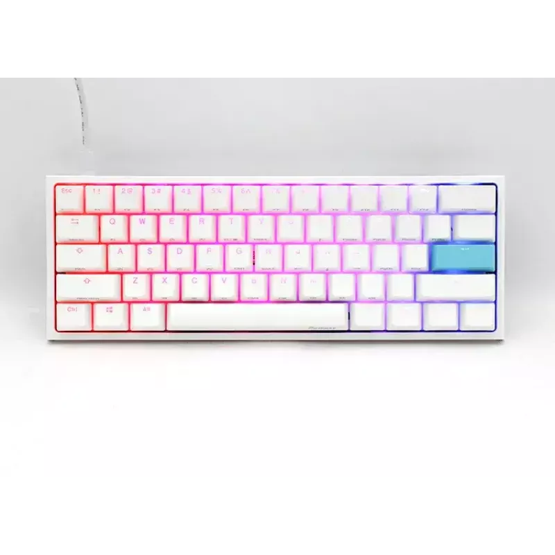 Teclado Ducky DKON2061ST USB QWERTY US International branco mini mecânico RGB LED