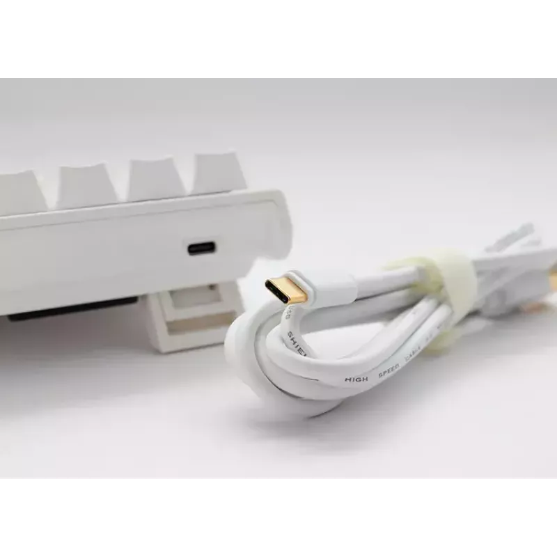 Teclado Ducky DKON2061ST USB QWERTY US International branco mini mecânico RGB LED