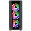 Caixa PC Aerocool PRISMBKV3 ATX preta 4 ventoinhas ARGB frente lateral em vidro temperado