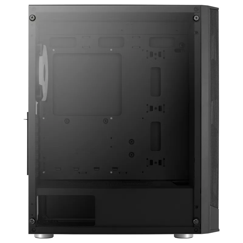 Caixa PC Aerocool PRISMBKV3 ATX preta 4 ventoinhas ARGB frente lateral em vidro temperado