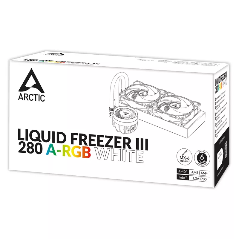 ARCTIC Liquid Freezer III 280 A-RGB - refrigerador de CPU tudo-em-um multicompatível com A-RGB