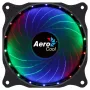 Ventoinha de caixa de computador AEROCOOL COSMO12FRGB 120mm, 1000 rpm, 15 LEDs RGB, conector Molex, 3,72 W, preto