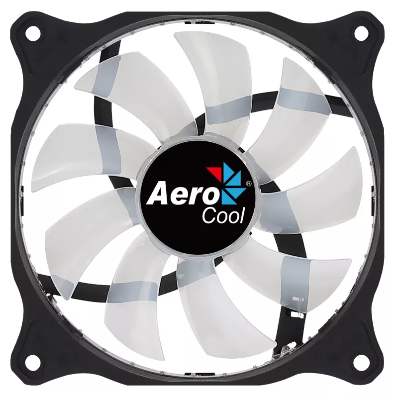 Ventoinha de caixa de computador AEROCOOL COSMO12FRGB 120mm, 1000 rpm, 15 LEDs RGB, conector Molex, 3,72 W, preto