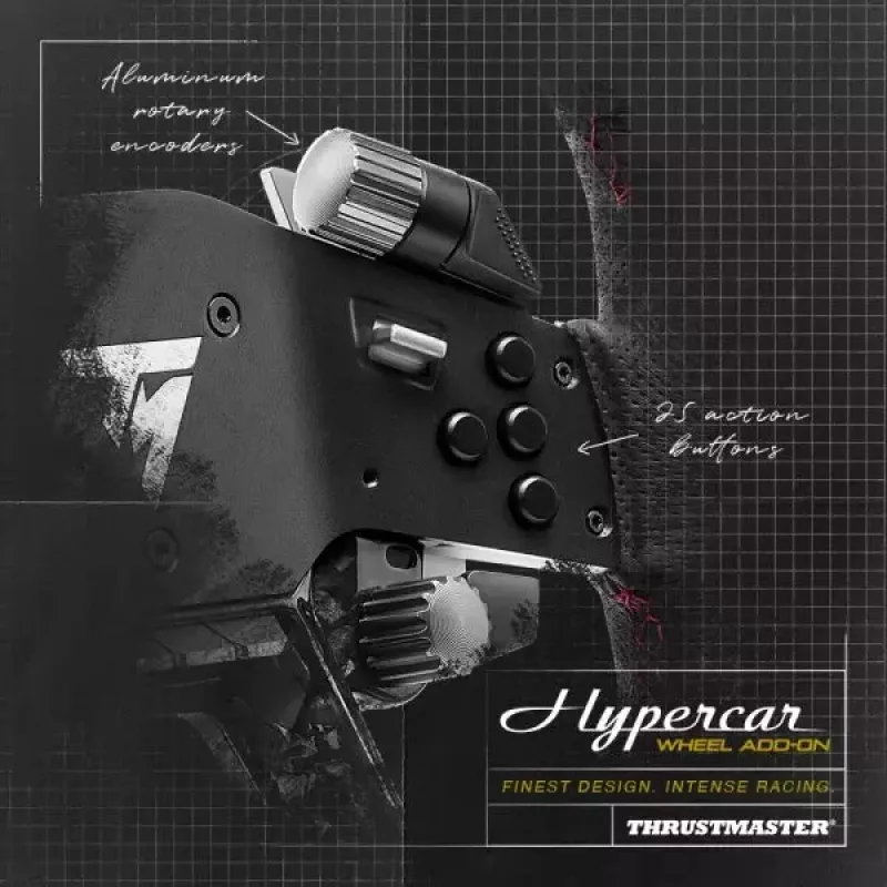Thrustmaster Hypercar Wheel Add-On preto, prata volante PC, PlayStation 4, PlayStation 5, Xbox, Xbox One