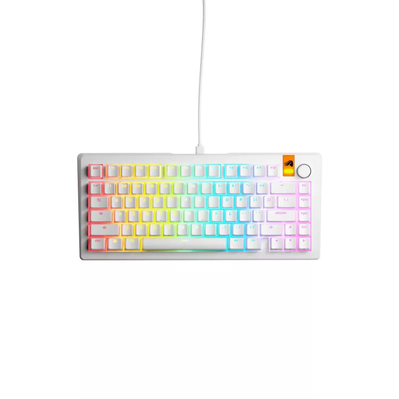 Teclado mecânico GLORIOUS GMMK 3 HE 75% com fios branco layout US