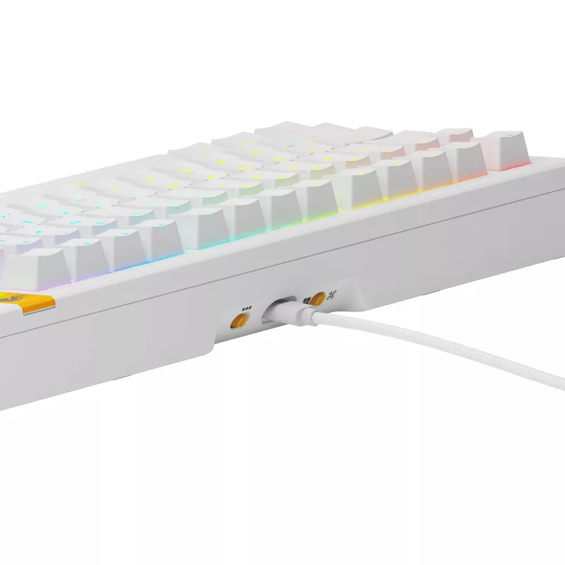 Teclado mecânico GLORIOUS GMMK 3 HE 75% com fios branco layout US