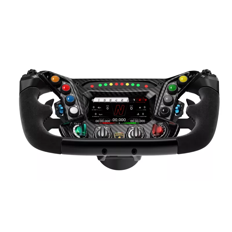 Volante Moza Racing Essenza SCV12, volante de corrida, preto, alumínio, fibra de carbono, 164 cm, 164 cm, 310 mm