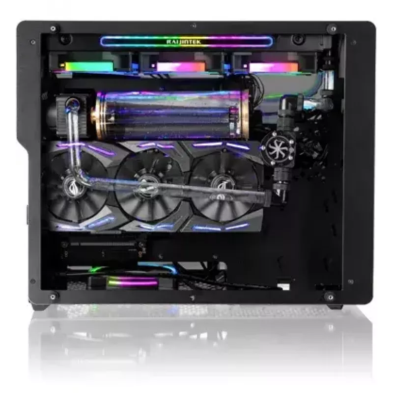 Caixa de PC RAIJINTEK Ophion M Evo ALS Midi Tower preta, transparente
