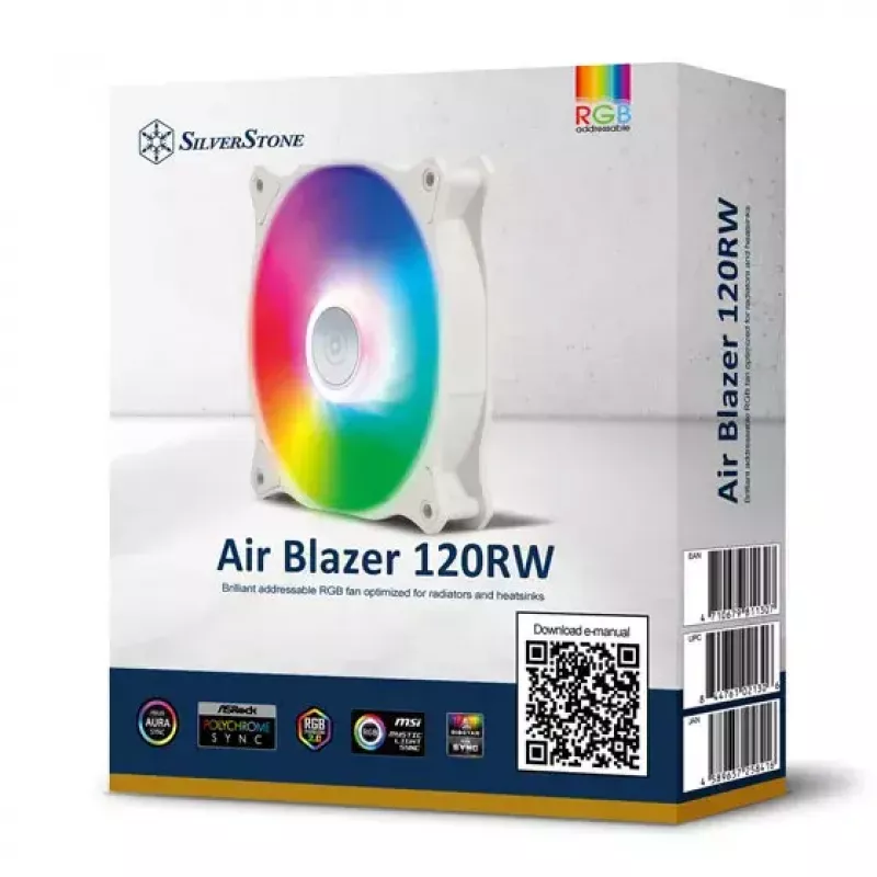 SilverStone Air Blazer 120RW SST-AB120RW-ARGB ventoinha ARGB de 120 mm, branca