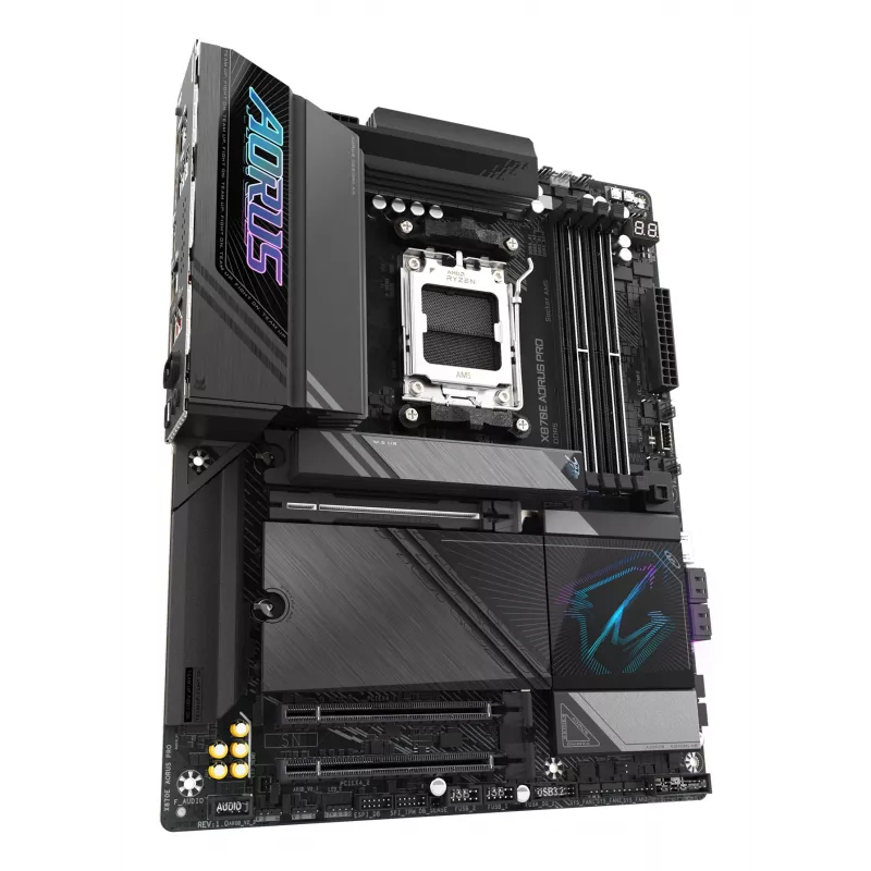 Placa-mãe GIGABYTE X870E AORUS PRO - Compatível com CPUs AMD Ryzen 9000, VRM digital 16+2+2 fases, até 8000MHz DDR5 (OC), 3xPCIe 5.0 + 1xPCIe 4.0, Wi-Fi 7, 2.5GbE LAN, USB 4