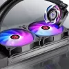 RAIJINTEK EOS 12 RBW ADD ventoinhas de 120 mm (2 unid.) com controlador, hub de 8 portas e telecomando, preto/branco