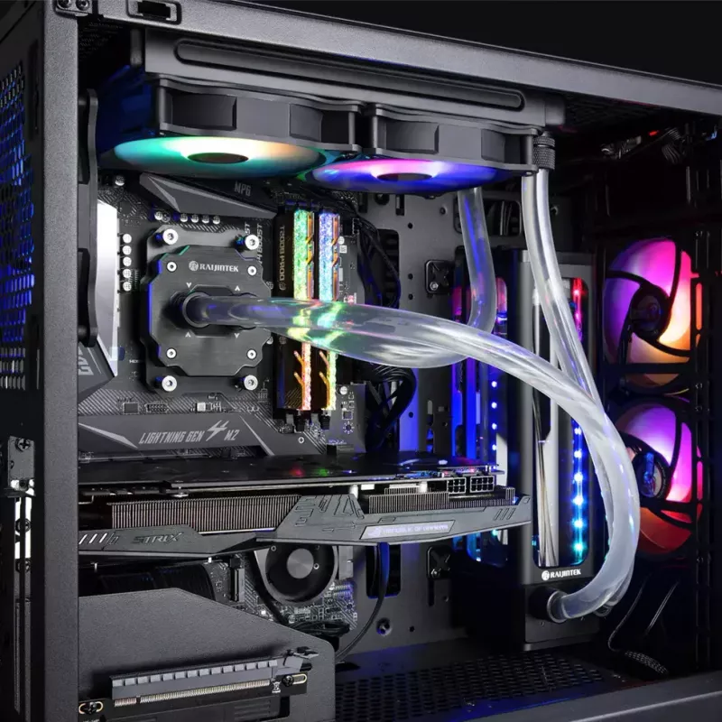 RAIJINTEK EOS 12 RBW ADD ventoinhas de 120 mm (2 unid.) com controlador, hub de 8 portas e telecomando, preto/branco