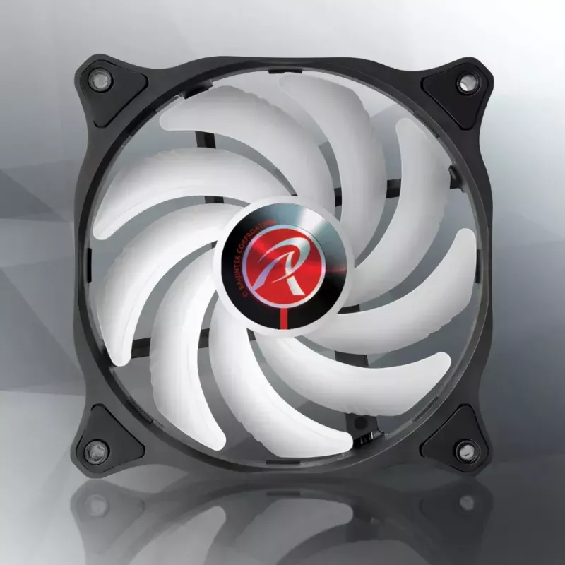 RAIJINTEK EOS 12 RBW ADD ventoinhas de 120 mm (2 unid.) com controlador, hub de 8 portas e telecomando, preto/branco