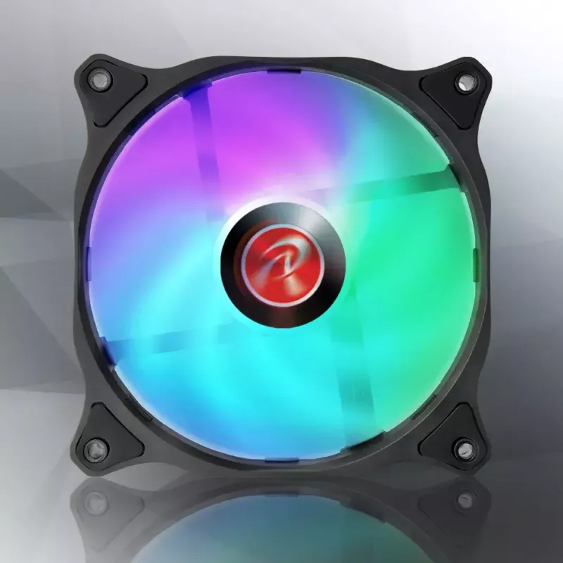 RAIJINTEK EOS 12 RBW ADD ventoinhas de 120 mm (2 unid.) com controlador, hub de 8 portas e telecomando, preto/branco