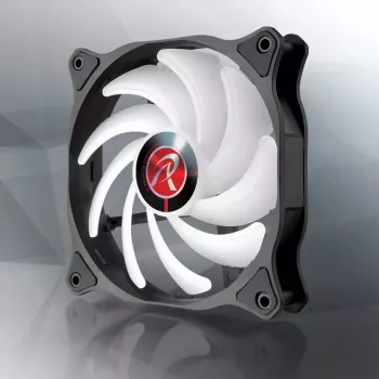 Ventoinha RAIJINTEK EOS 12 RBW ADD 120 mm com rolamento hidráulico PWM, 2 unid., preto/branco