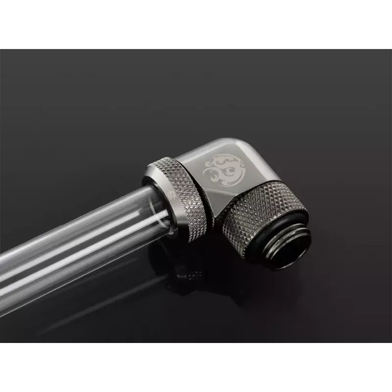 Bitspower Multi-Link adaptador 90°, G1/4 macho para tubo rígido de 12 mm OD, rotativo, cinzento (BP-BSE90RML)