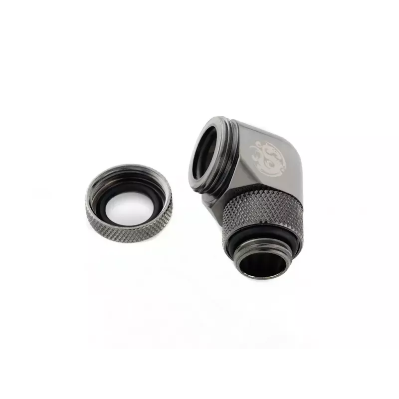 Bitspower Multi-Link adaptador 90°, G1/4 macho para tubo rígido de 12 mm OD, rotativo, cinzento (BP-BSE90RML)