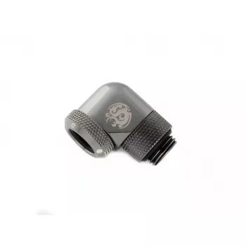 Bitspower Multi-Link adaptador 90°, G1/4 macho para tubo rígido de 12 mm OD, rotativo, cinzento (BP-BSE90RML)