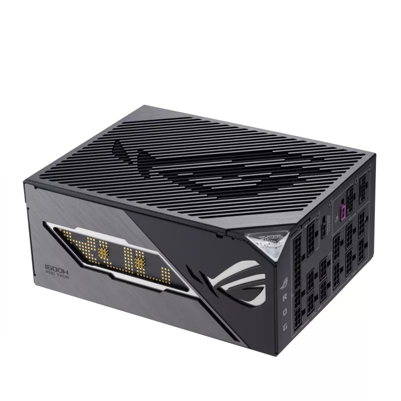 Fonte de alimentação ASUS ROG THOR-1600T3-GAMING 1600 W, 80 PLUS Titanium, ATX 3.1, totalmente modular, ecrã OLED