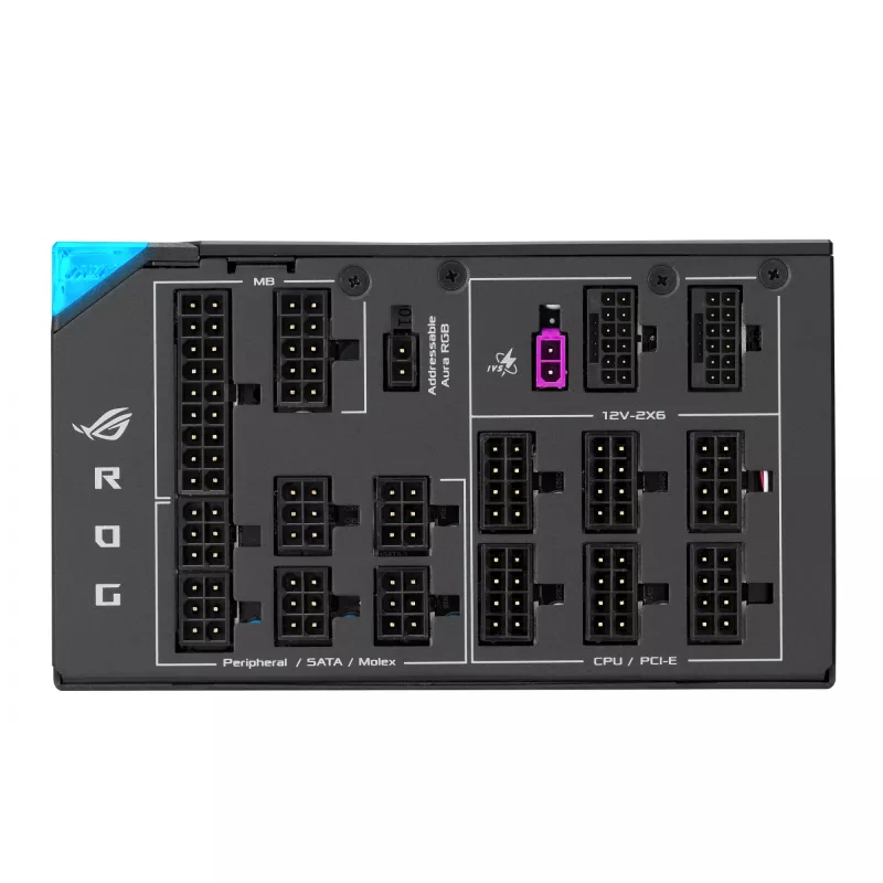 Fonte de alimentação ASUS ROG THOR-1600T3-GAMING 1600 W, 80 PLUS Titanium, ATX 3.1, totalmente modular, ecrã OLED